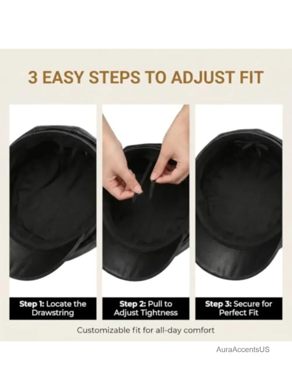 Women PU Leather 8 Panel Newsboy Cap Cabbie Painter Beret Hat